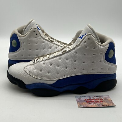 Size 12 Air Jordan 13 Retro Hyper Royal White Black Leather