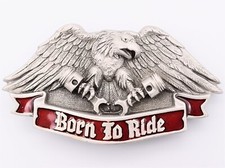 Born to Ride Eagle Motorcycle Engine Pistons Belt Buckle