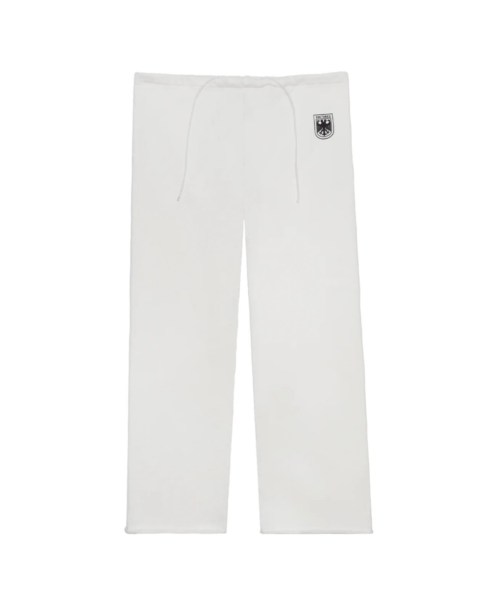 YZY Gosha Vultures Drawstring Fleece Sweatpants White Pants Kanye