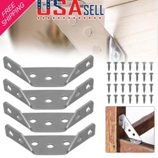 4 PACK Angle Corner Brackets for Wood Corner Brackets Triangle Bracket Set Steel