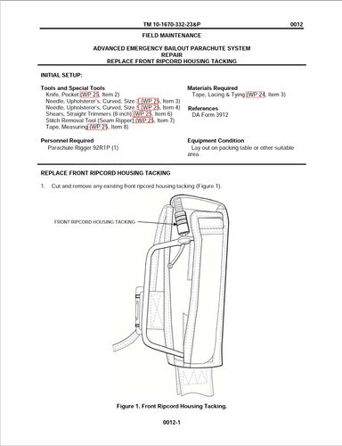 120 Page 2012 ADVANCED EMERGENCY BAILOUT PARACHUTE AEBP Maintenance Manual on CD - Picture 12 of 12