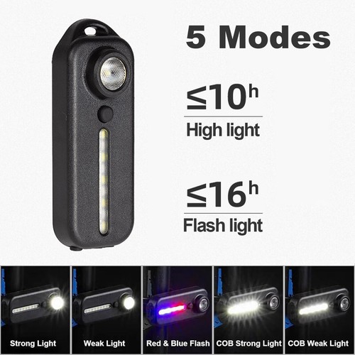 Keychain Mini Led Flashlight Versatile Clip Bike Bicycle Light Portable Pocket - Picture 6 of 11