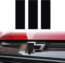 TOMALL 3pcs Vinyl Bowtie Logo Wrap Stickers for Chevy 11.8" x 4" Glossy Black