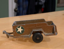 Rare 1950 Tootsie Toys Diecast U.S. Army Brown Trailer Made in USA