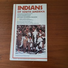 Vtg National Geographic 1982 Map Indians Of South America & Culture Map Poster