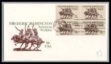 US FDC # 1934 18c Frederic Remington Andrews block sealed 1981, 9p2192