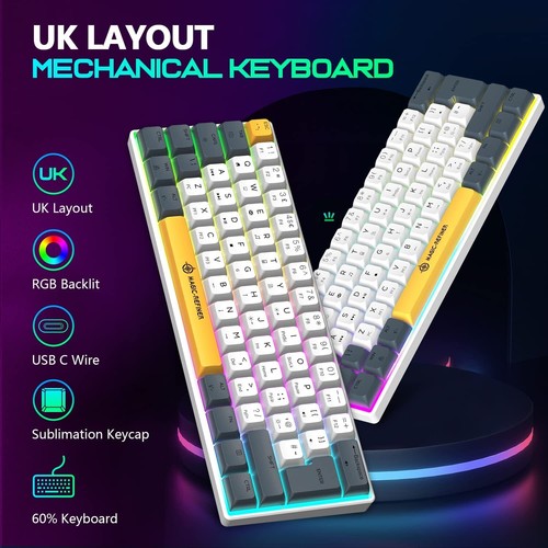 60% Wired Mechanical Keyboard Mixed Color,PBT Dye-Sub XDA Keycaps,RGB for Gamers - Picture 54 of 63