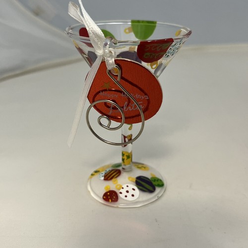 Lolita Mini-Tini Martini Vidrio Adorno de Navidad Ornamentoini Caja Pintada a Mano - Imagen 2 de 13