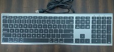 Macally Ultra-Slim Full-Size USB Wired Keyboard Space Grey / Black For Mac NEW