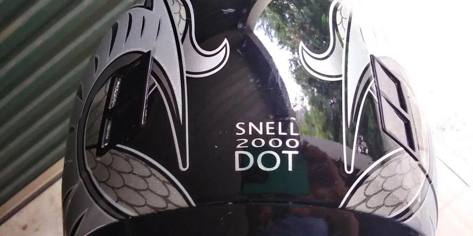 Motorcycle Helmet Fulmer Size S Black, Full w Dragon Graphics - Image 4 of 4