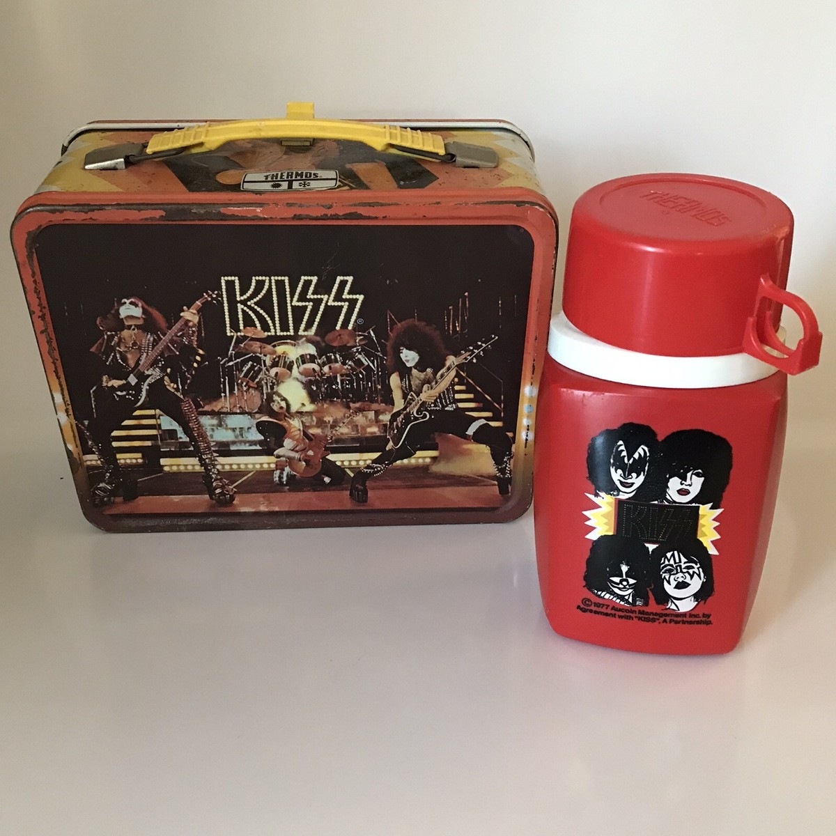 Vintage KISS King-Seeley Lunchbox Rare Red Thermos Original Vintage KISS King-Seeley Lunchbox Rare Red Thermos Original