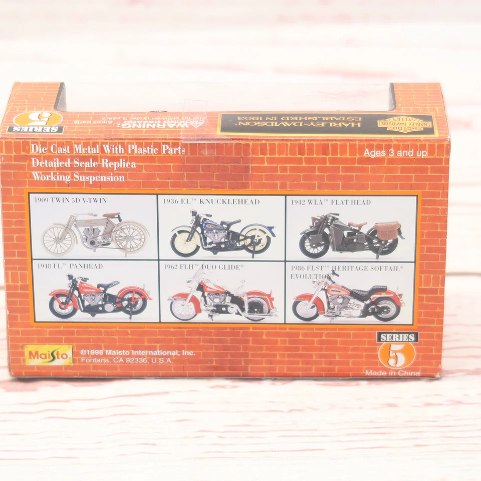 Harley Davidson 1942 WLA FLAT HEAD SERIE 5 #31360 escala 1:18 motocicleta Maisto Foto 2 de 4