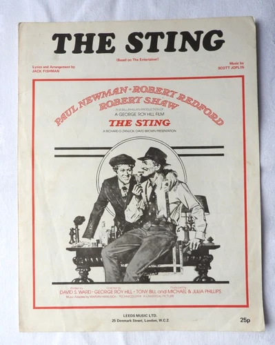 The Sting from film of same name - Scott Joplin  sheet music piano vocals 1973
