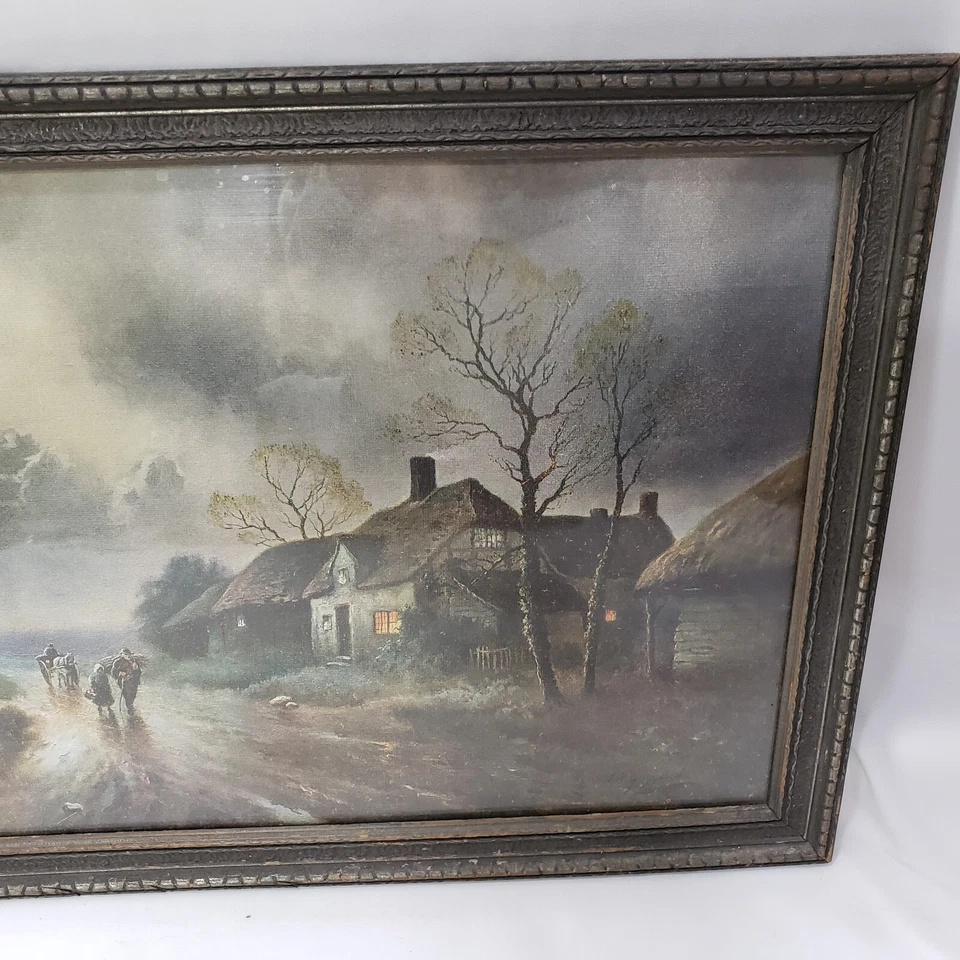Framed Gozzard Print English Countryside Cottage Rainy Day Couple Landscape Art - Image 3 of 4