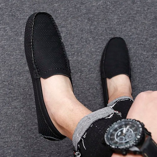 Men Mesh Casual Shoes Slip on Loafers Breathable Moccasins Slip on Driving Shoes - Picture 13 of 21