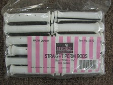 Straight Perm Rods, Short White 7/16", Pack of 12, USA SELLER