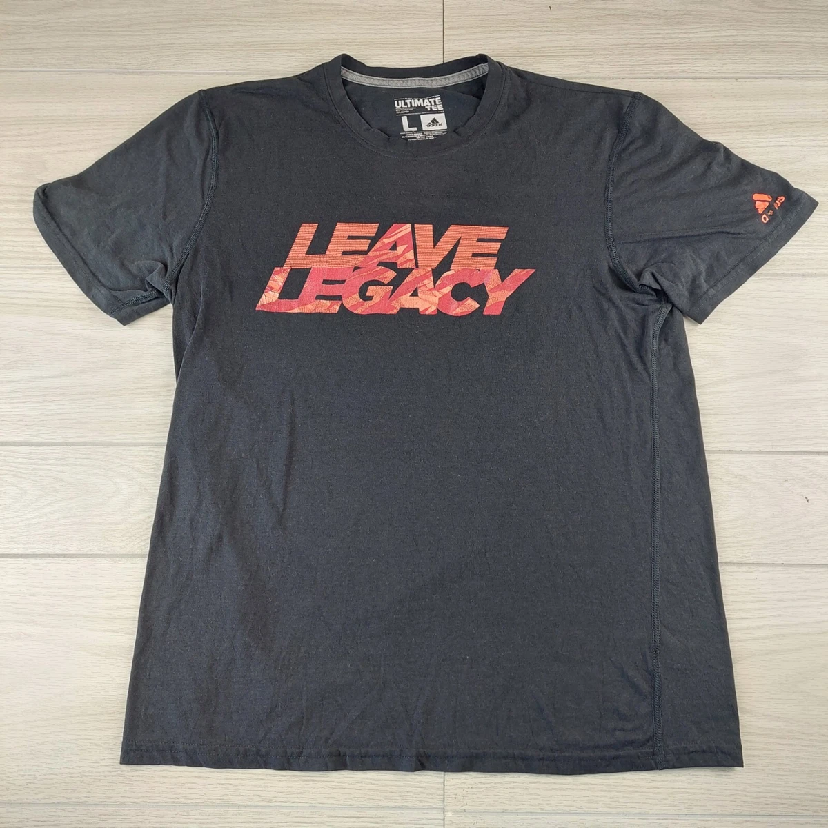 Adidas Ultimate T Shirt Mens Large Black Leave Legacy Short Sleeve Crewneck