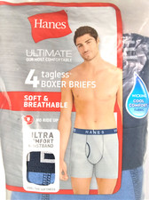Hanes Ultimate Tagless Boxer Briefs Men's 2XL 4 pack Classic Soft Breathable NEW