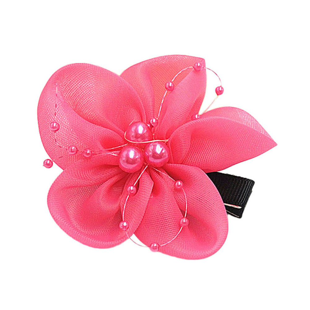 10PCS Manmade Pearl Hair Flowers Hair Clips Hair Accessory for Baby