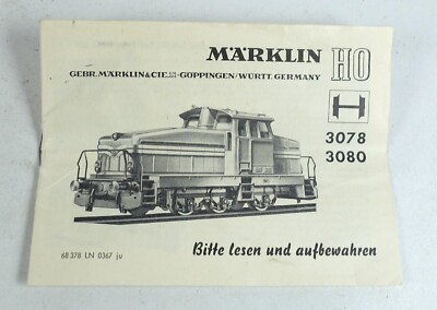 MÄRKLIN 3078 3080 Diesellok DHG 500 Spur H0 Anleitung Bedienungsanleitung 03 67