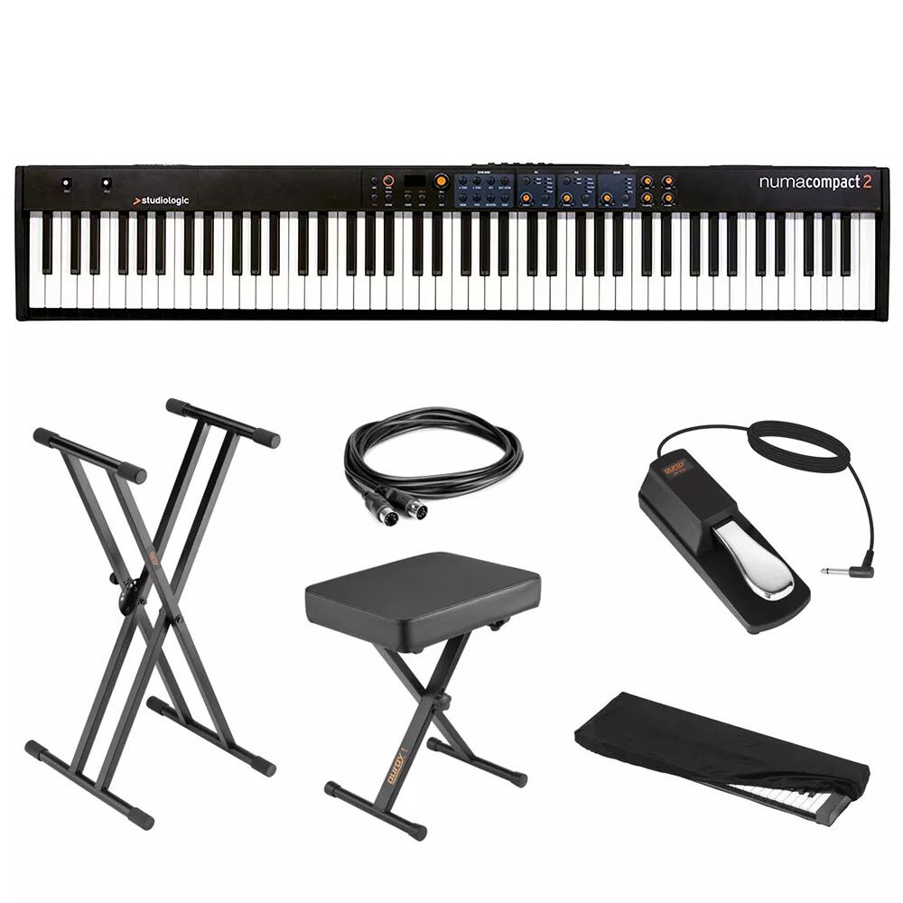 StudioLogic Numa Compact 2 88-Note Keyboard + Stand, Bench, Pedal, Cable & Cover