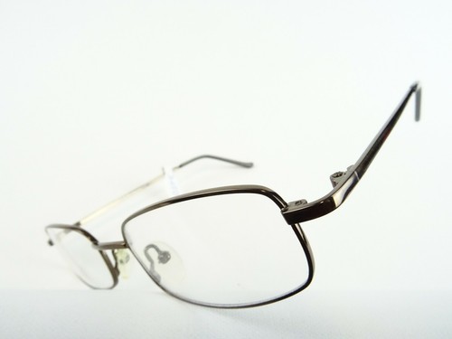 Montura para gafas de hombre sin lentes metal borde completo estrecho marrón estrecho talla M - Imagen 3 de 6