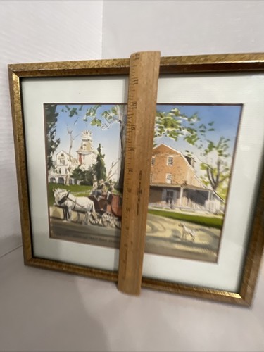 Postkutsche Druck Wharton State Forest Batsto New Jersey NJ Vintage gerahmt 12x13" - Bild 9 von 13