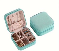  Green Jewelry Box Mini Organizer Travel Jewlery Case Earrings