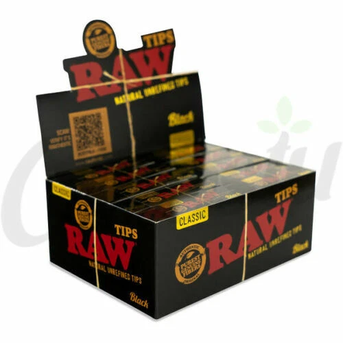50 RAW Black Classic Original Rolling Tips Roach Full Box Free Delivery £11.99