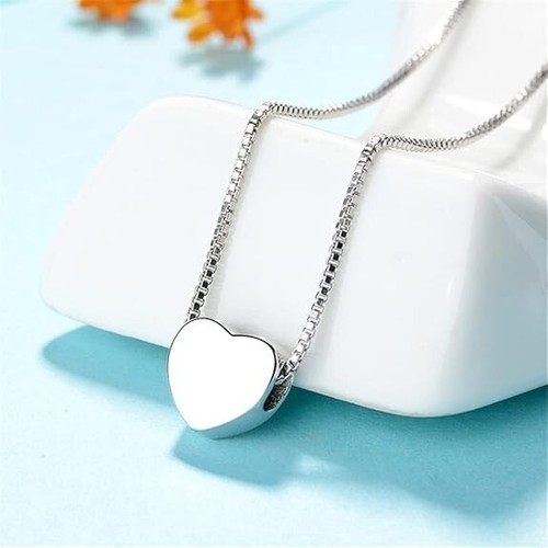 Cute Heart Charm Pendant 925 Sterling Silver Chain Necklace Women Jewellery Gift - Picture 3 of 5