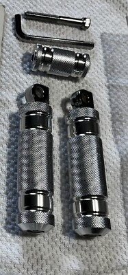 Knurled Billet Aluminum Footrests W/matching Shifter Male Mount 1
