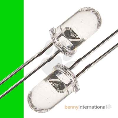 50x 5mm TRUE GREEN Super Bright LEDS Light Emitting Diodes Arduino ...