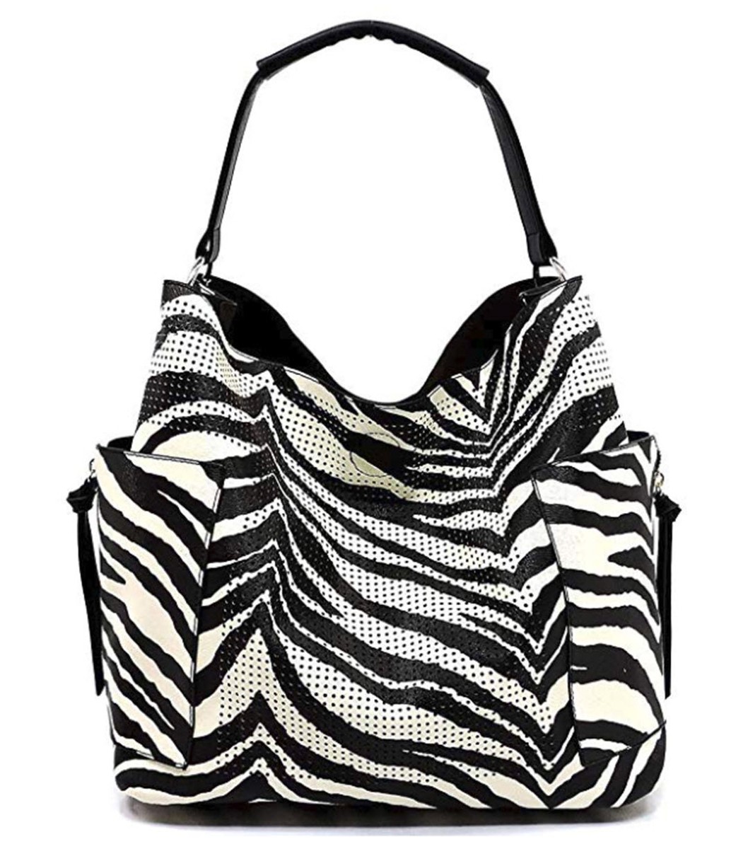 Le Miel Bolsas Marca Vegan La Miel Zebra Animal Print Tote Style
