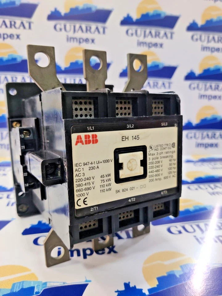 ABB EH 145 CONTACTOR 200A AC3 75KW 100HP COIL 220-240V 50/60Hz [EL] TESTED FEDEX - image 3 of 4