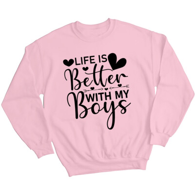 Frauen Life is Better With My Boys Muttertag Sweatshirt Pullover lustig Mama #MD
