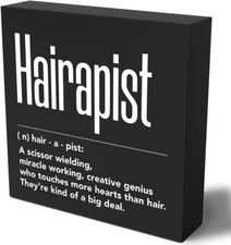 Salon Decor Wood Sign Desk Rustic Hairapist Definition Black 