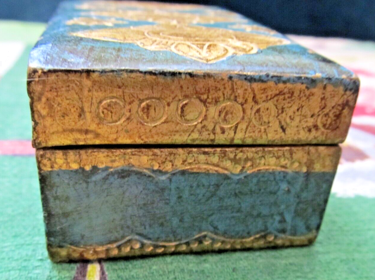 Vintage Franco Tacchi of Florence small painted wood trinket box