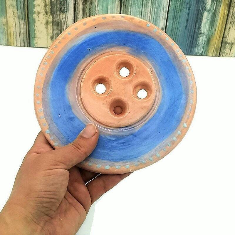 Giant Button Wall Decor Pink And Blue Extra Large Artisan Ceramic
