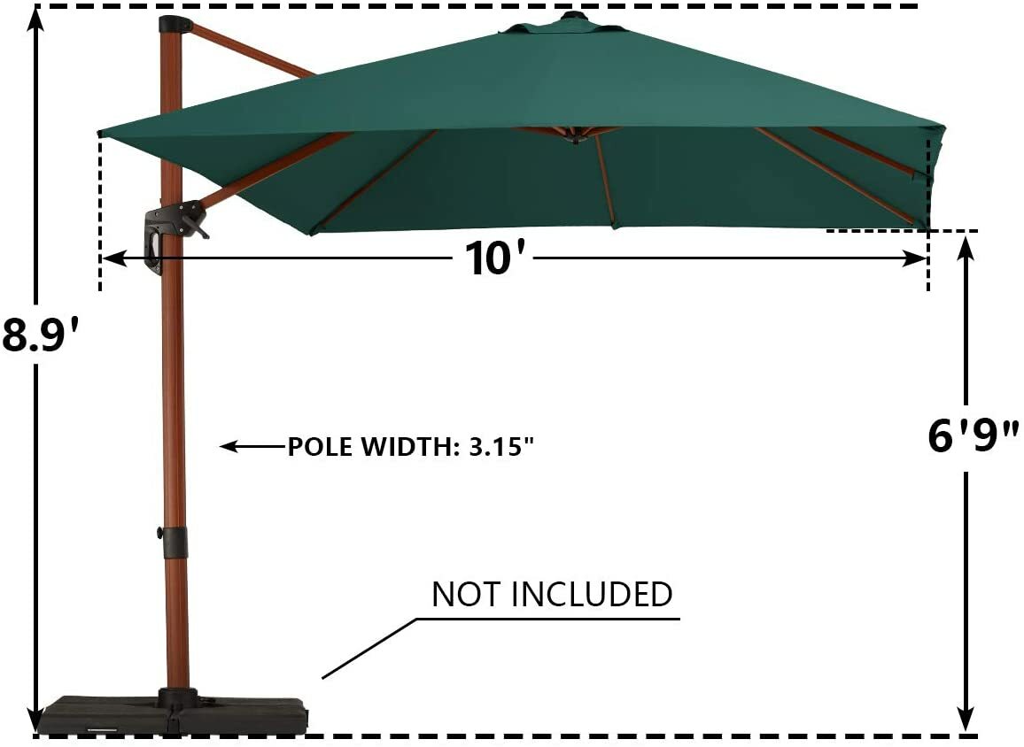 Abba Patio Rectangular Offset Cantilever Umbrella Patio Hanging 8 X 10 Dark Red For Sale Online Ebay
