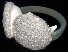 WOMENS gray white PLUSH EAR MUFFS SPECKLED ONE SIZE FITS MOST soft 