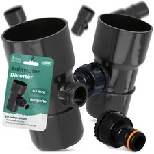 Dachrinnenablauf DN 63 Fallrohr Regenwassersammler Regendieb Regenwasser Graphit