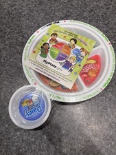 Kids Good Nutrition Plastic 5 Sections Divided Plate BPA Free, Microwave Safe