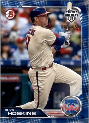 2019 Topps Bowman Holiday Blue Festive #THRH Rhys Hoskins /150 - BB