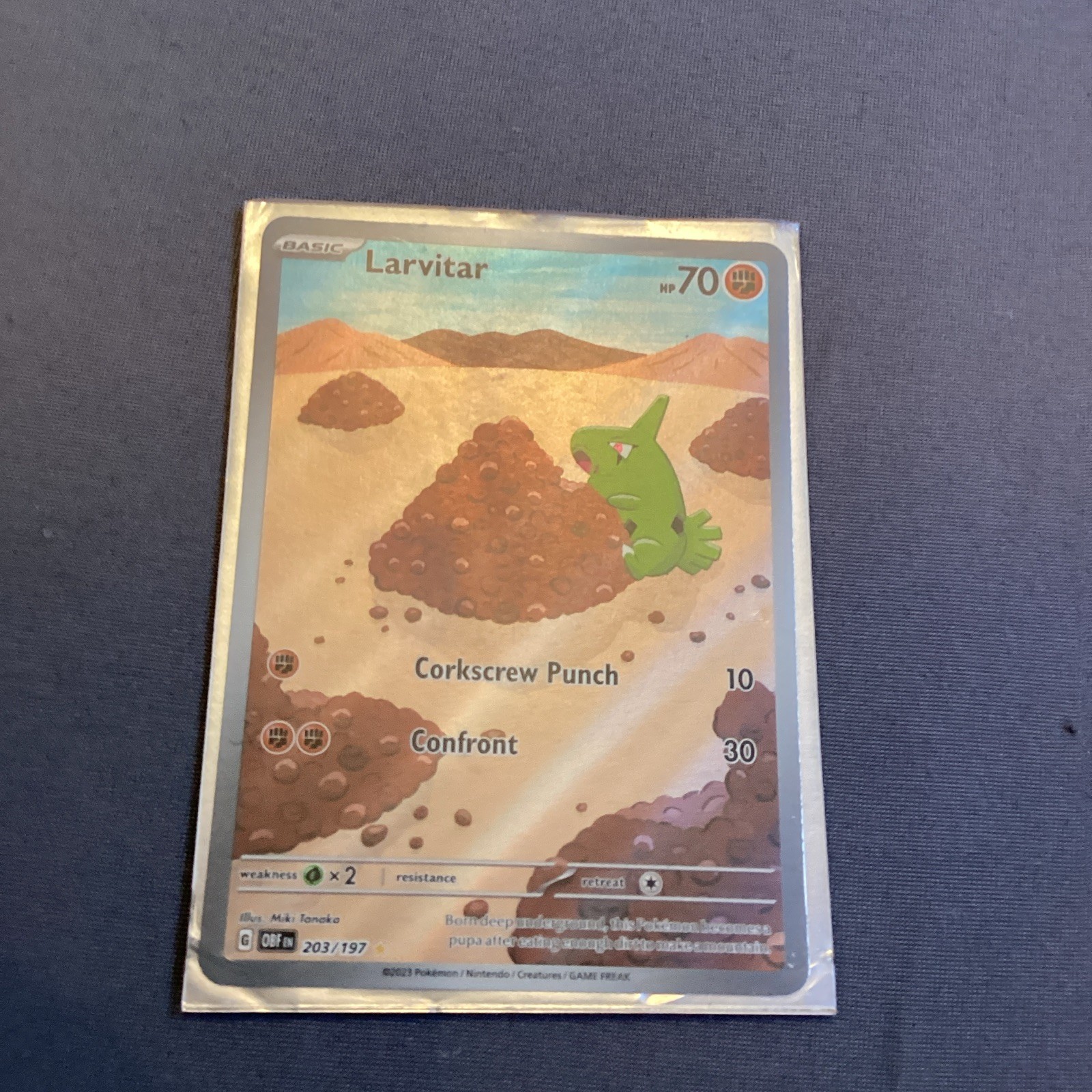 Larvitar 203/197 Scarlet & Violet Obsidian Flames Reverse Holo Foil English