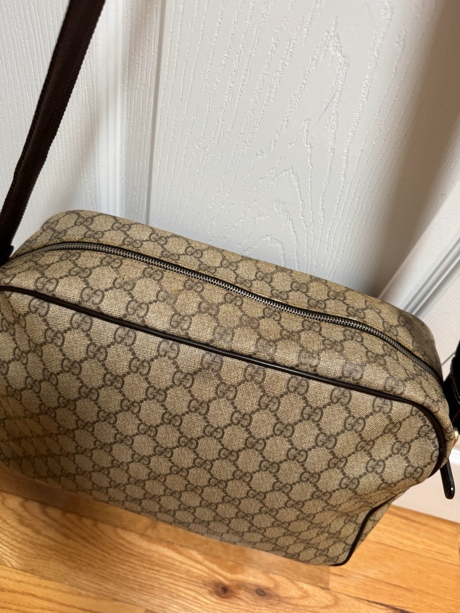 Authentic Gucci GG Canvas Leather Large Cross-bag Shoulder bag