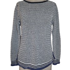 Loft Striped Cotton Sweater Size Medium