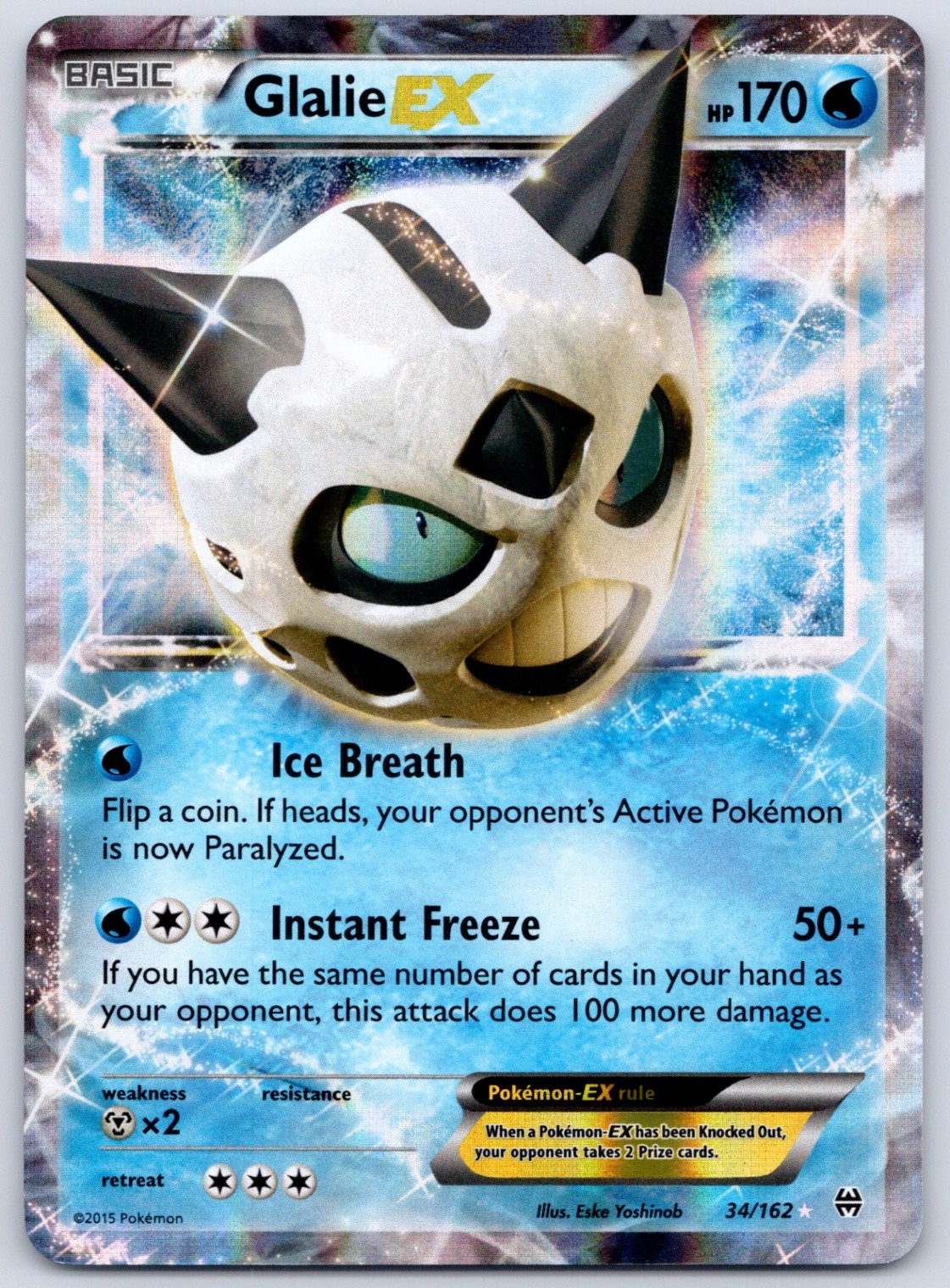 Glalie EX 34/162 (LP) - XY - BREAKthrough - Ultra Rare - Pokemon TCG