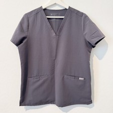 Figs Casma Three Pocket Medical Scrub Top Office Work Hospital Gray Size Medium