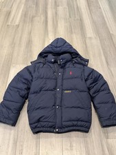 POLO Ralph Lauren boy down jacket winter coat Navy Blue Sz 8 Youth