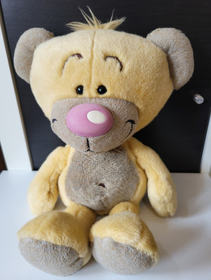 Pimboli Plüschbär Stofftier rosa Nase, ca.35cm, ohne Etikett-vintage 